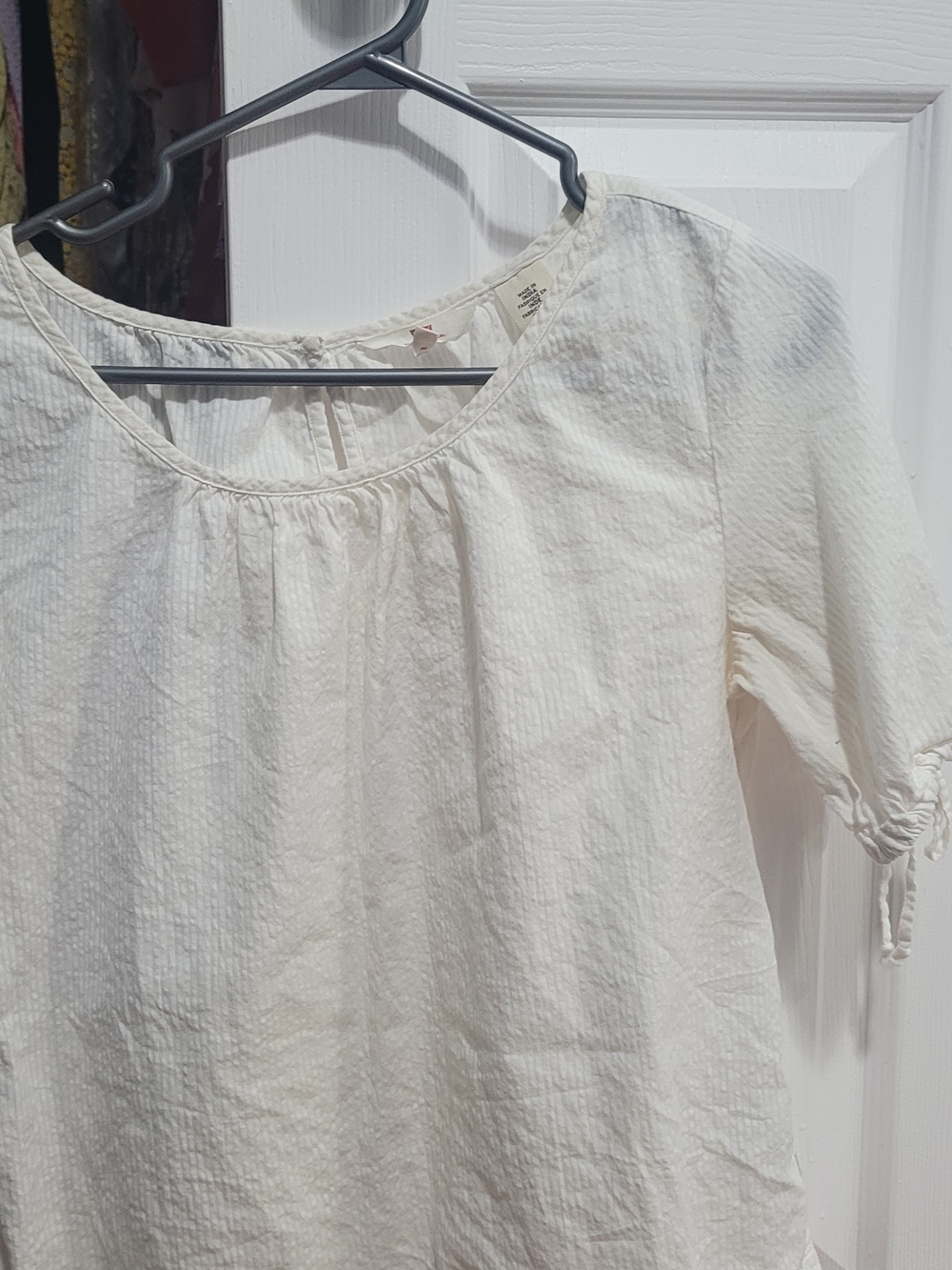 Levi's Cream Textured Scoop-Neck Blouse